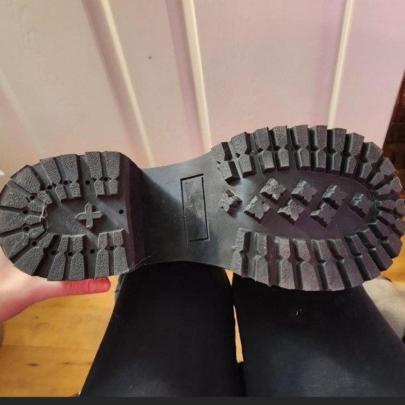 Demonia Studded Black Platform Boots - Picture 4 of 7